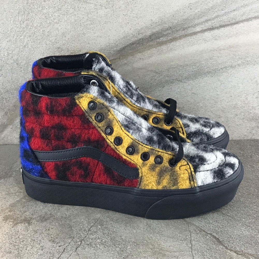 NEW Vans Sk8-Hi Platform 2 Fuzzy Leopard Print - Picture 4 of 10